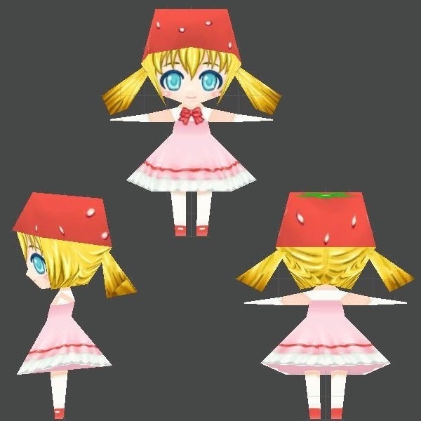 3Dモデル△100いちごちゃん