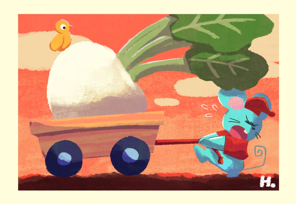 ポストカード「ネズミとカブ」