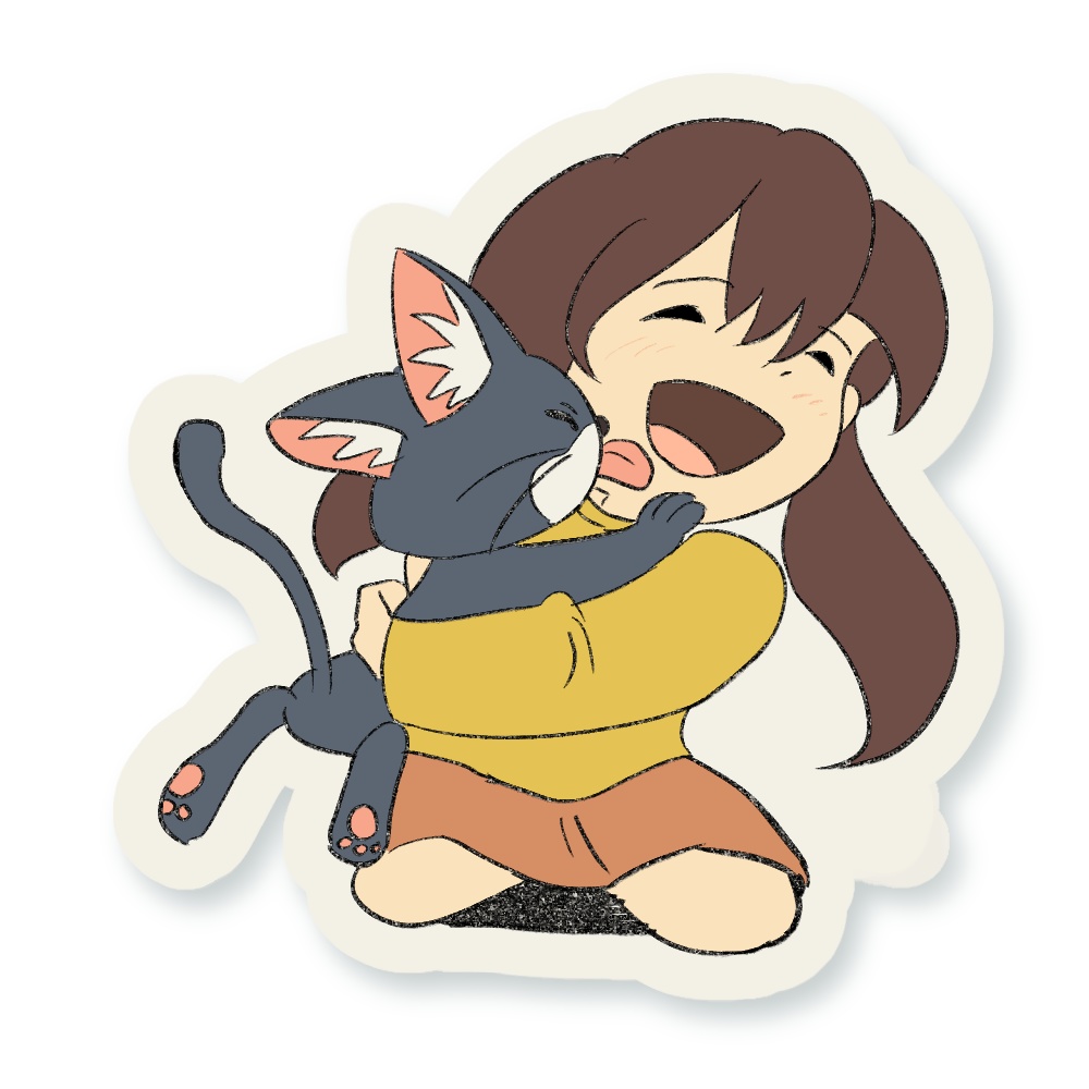 ねこといっしょステッカー
