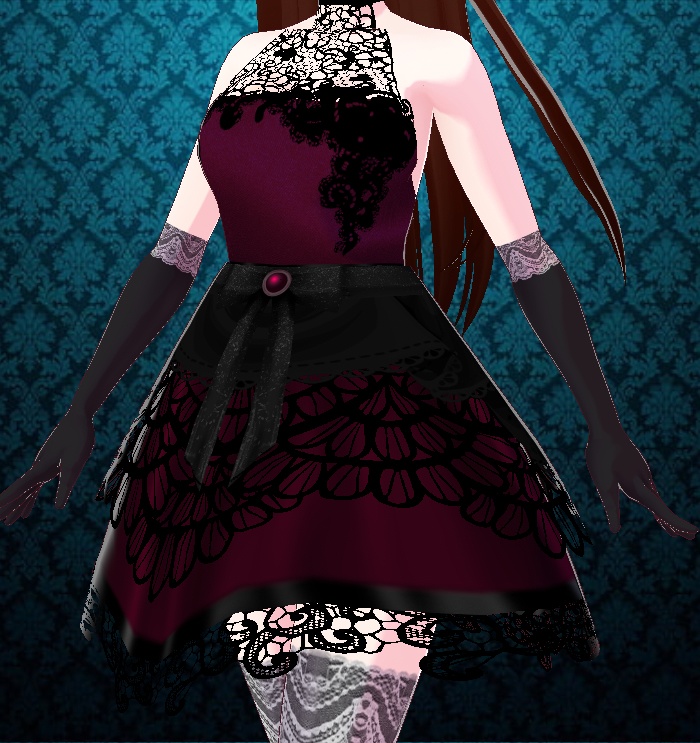[VRoid]Plum Gothic Dress