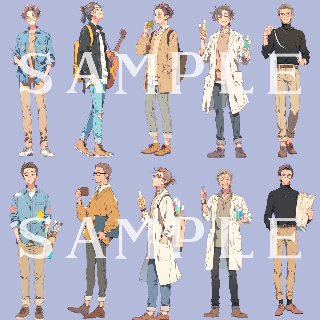 【立ち絵素材 30】男性立ち絵集