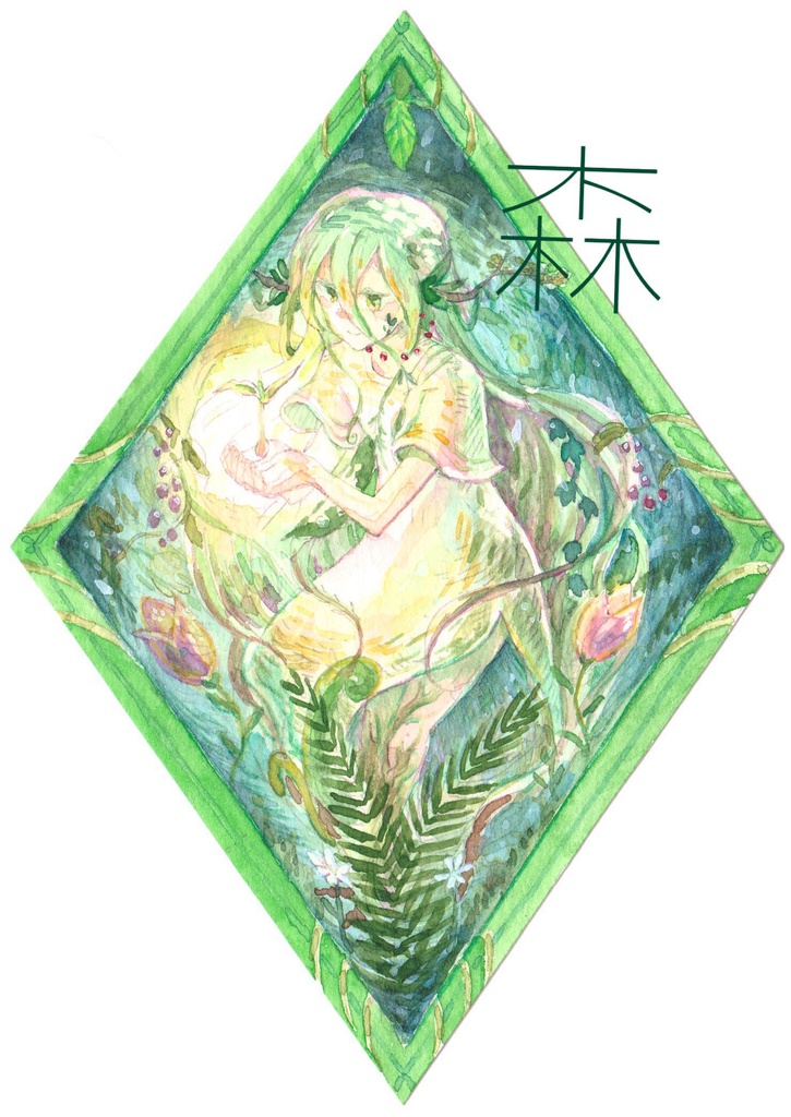 吊り下げるイラストカード