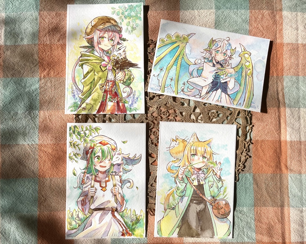 透明水彩原画(ハガキサイズ)