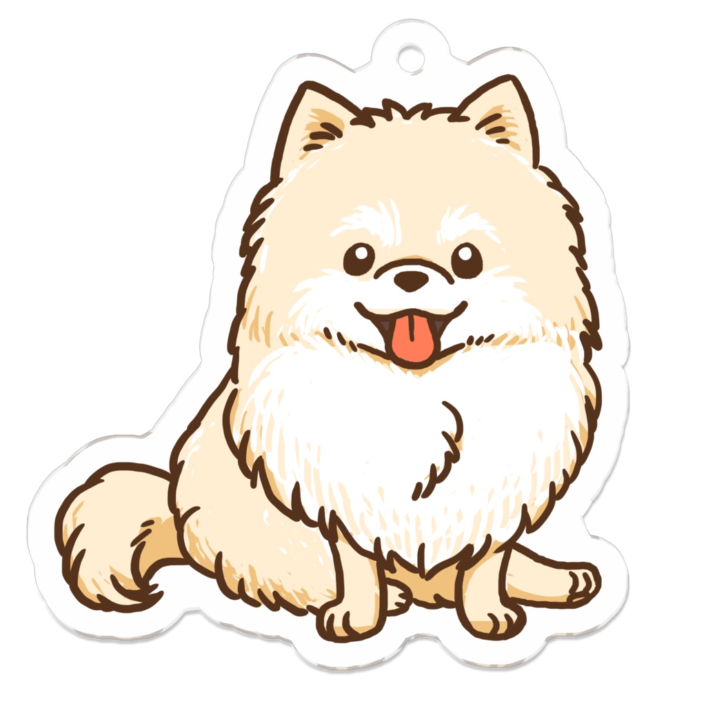 うちの子アクキー【ポメラニアン_クリーム】