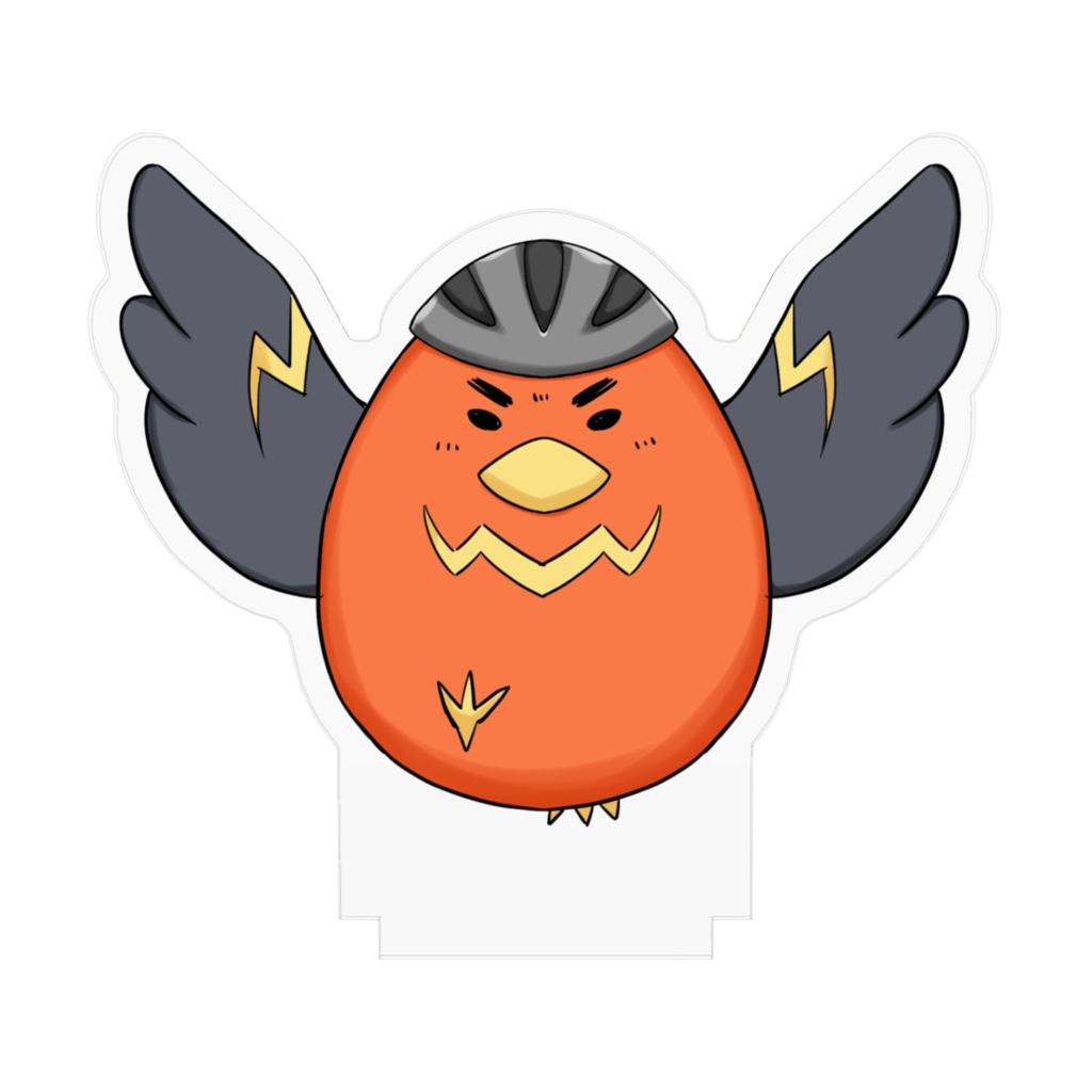 とり 羽ばたくアクリルフィギュア(赤)