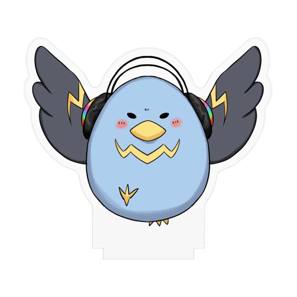 とり 羽ばたくアクリルフィギュア(青)