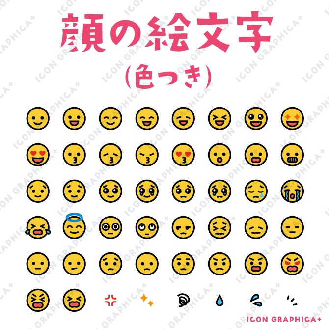 顔の絵文字 アイコンセット(無料サンプルあり)
