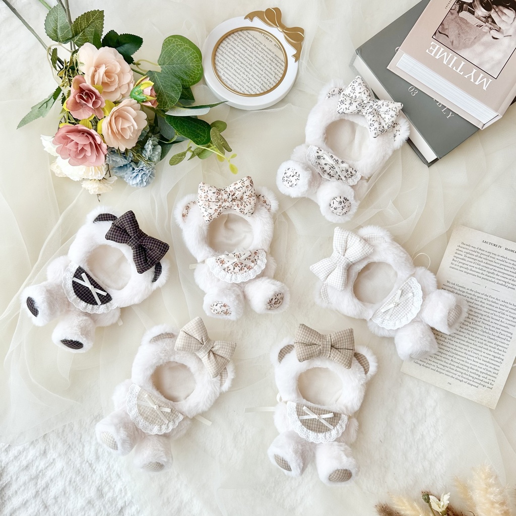 [10cmぬい服]ぷっくりリボン おすわり着ぐるみ