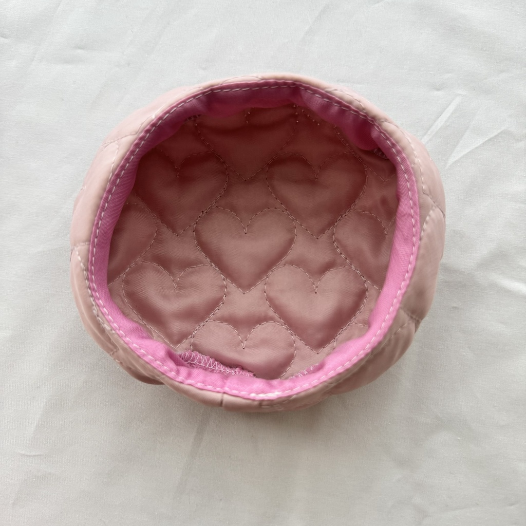 16cmサイズ用 ハートキルティングベレー帽