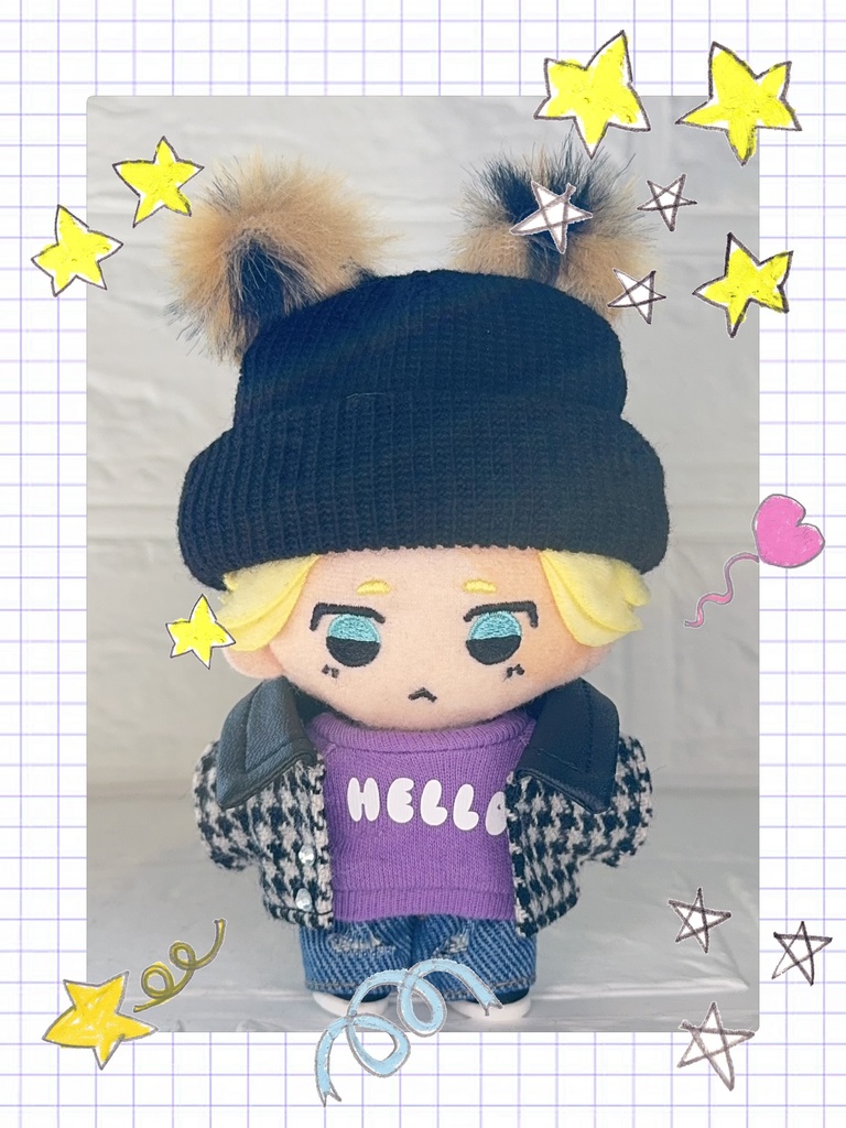 10cm ぬいぐるみサイズ くまみみニット帽