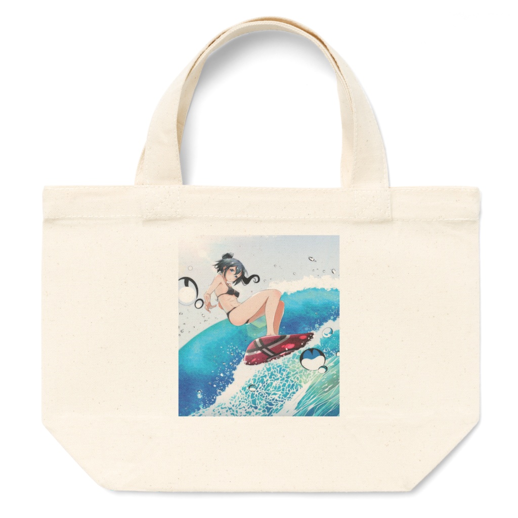 サーフィン女子 トートバックsサイズ オリジナルファッション 雑貨店 ホットドッグ Booth
