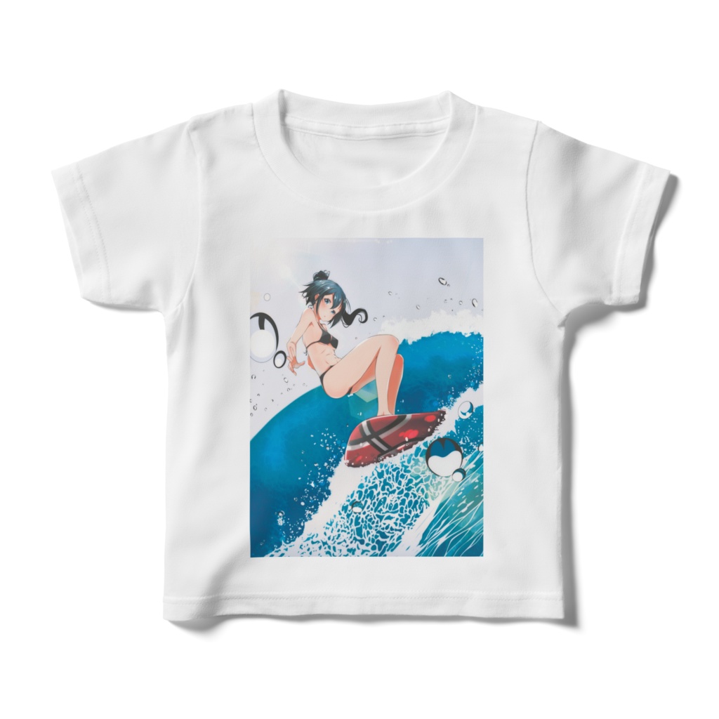 サーフィン女子 キッズtシャツ 子供用tシャツ オリジナルファッション 雑貨店 ホットドッグ Booth