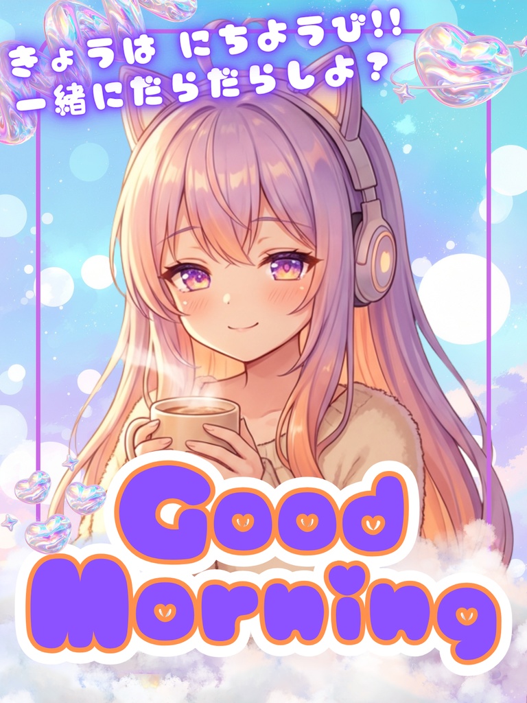 【無料/全7色/日曜日用】文字も色も自由自在!おはようVTuber素材(Canva+PNG)【商用利用可】