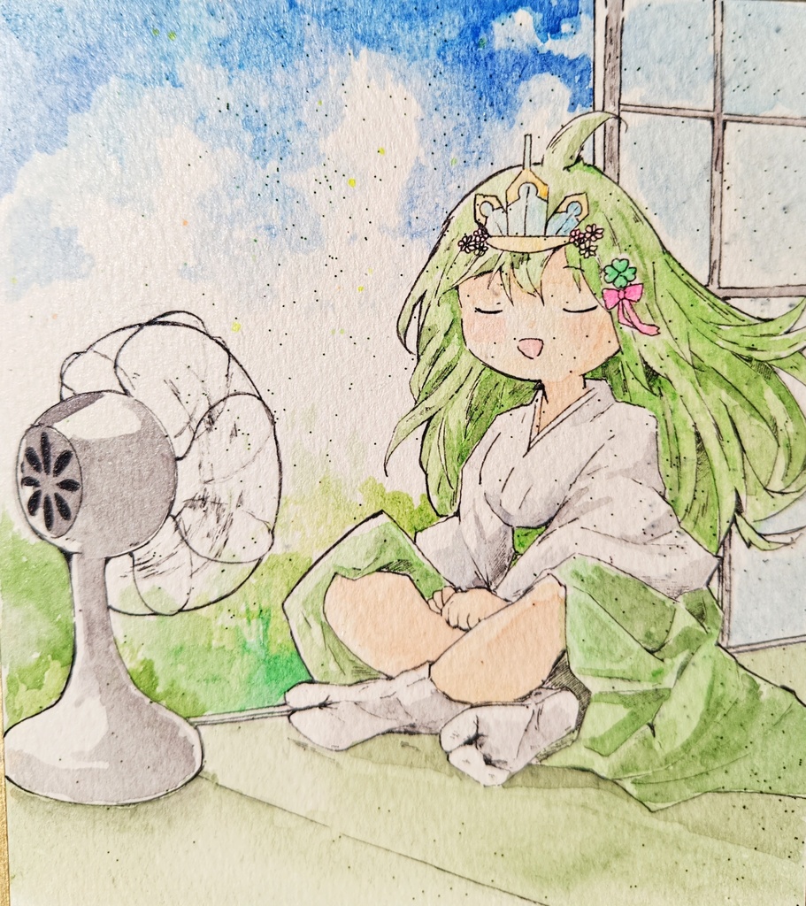 よつはちゃん🍀オリジナル手描き寸松庵色紙