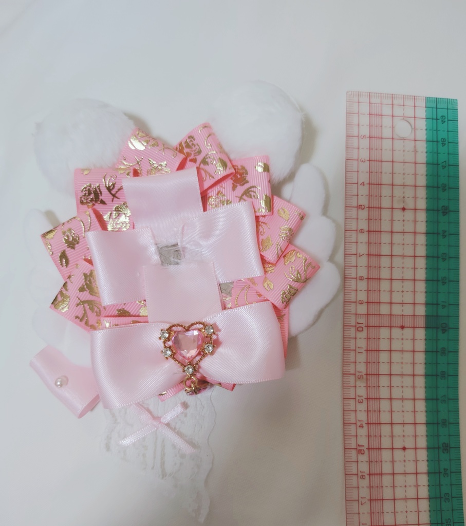 痛ロゼット ハンドメイド ロゼット ピンク ロゼット くま耳 ゆめかわ