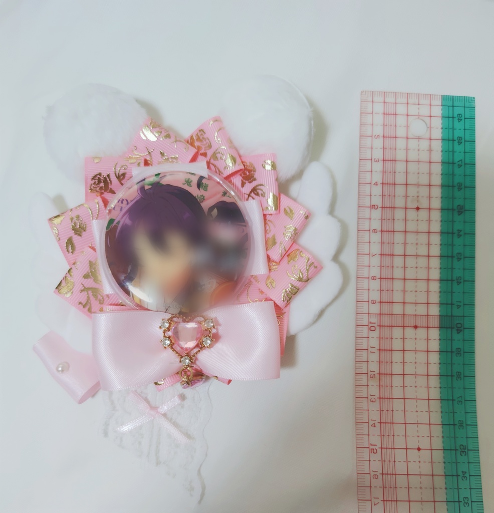 痛ロゼット ハンドメイド ロゼット ピンク ロゼット くま耳 ゆめかわ