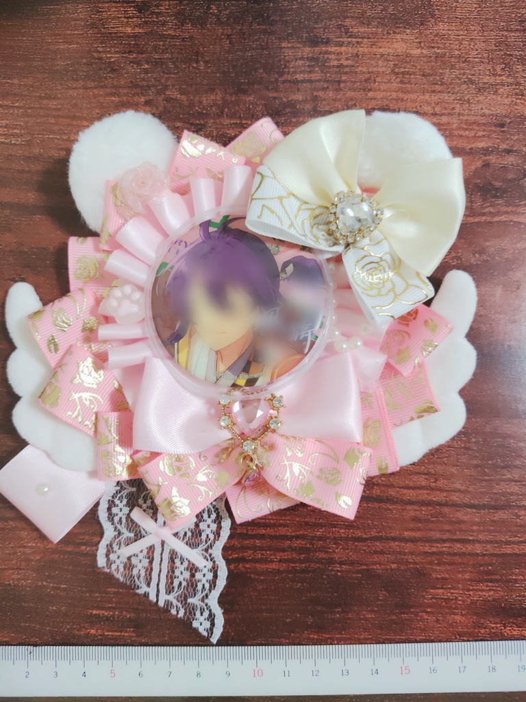 痛ロゼット ハンドメイド ロゼット ピンク ロゼット くま耳 ゆめかわ