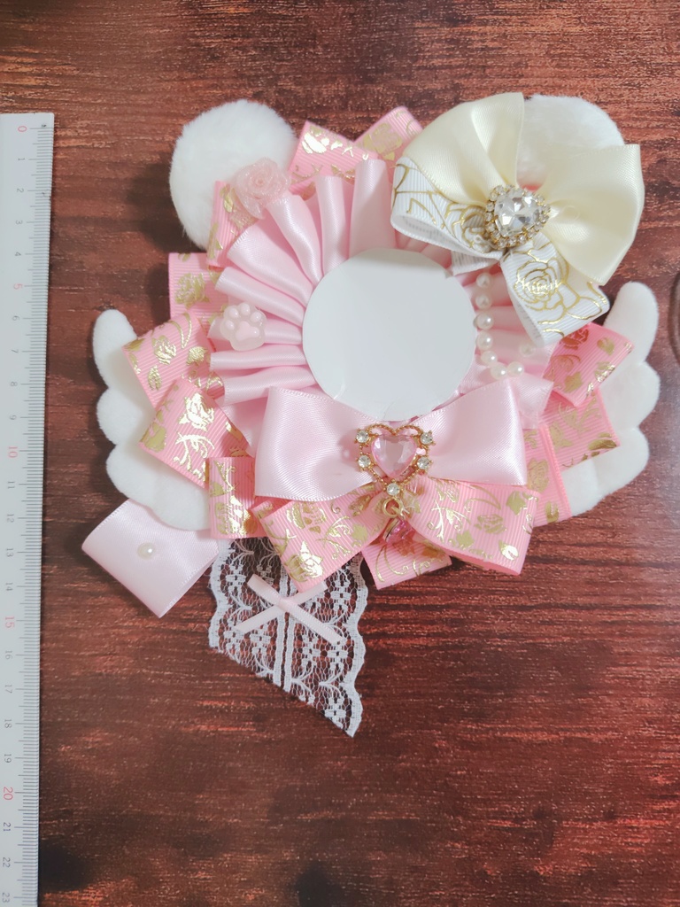 痛ロゼット ハンドメイド ロゼット ピンク ロゼット くま耳 ゆめかわ