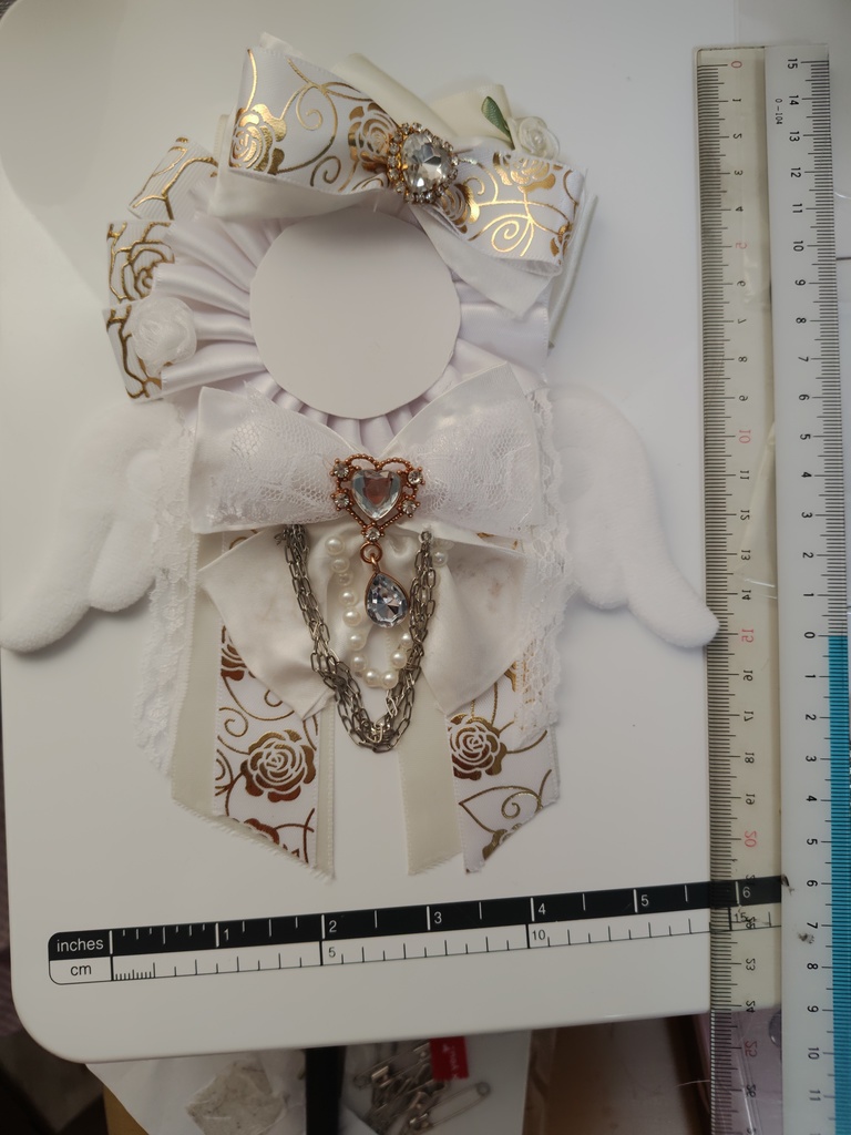 推し活 ゴールド ロゼット ハンドメイド 痛ロゼット ホワイト