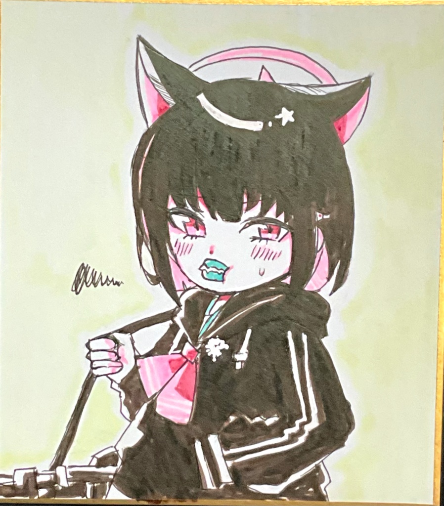 色紙原画　カズサ_ブルアカ