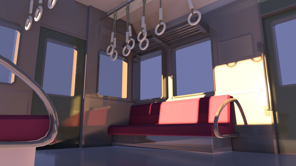 電車内部の3Dモデル