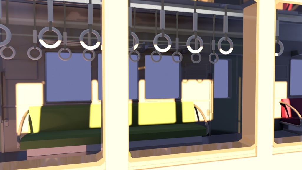 電車内部の3Dモデル