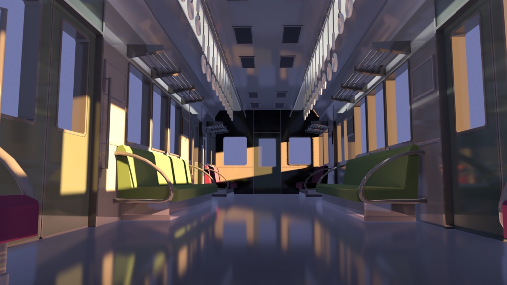 電車内部の3Dモデル