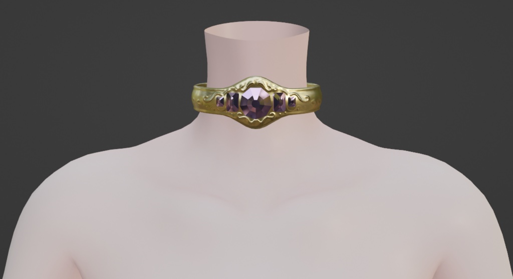 Gemstone Jewellery Necklace - Ring for VRChat characters - FBX asset *2023* Commercial Use - FREE