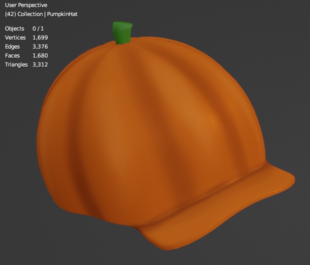 Pumpkin Cap Hat - 3D Rigged FBX for VRChat - Commercial use Halloween *2023*
