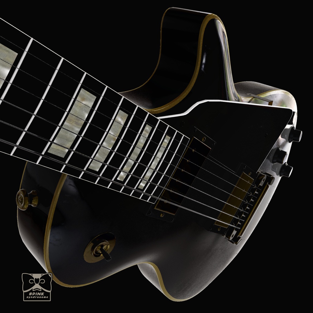 NO-MEN Les Paul Custom エレキギター 3D model FBX