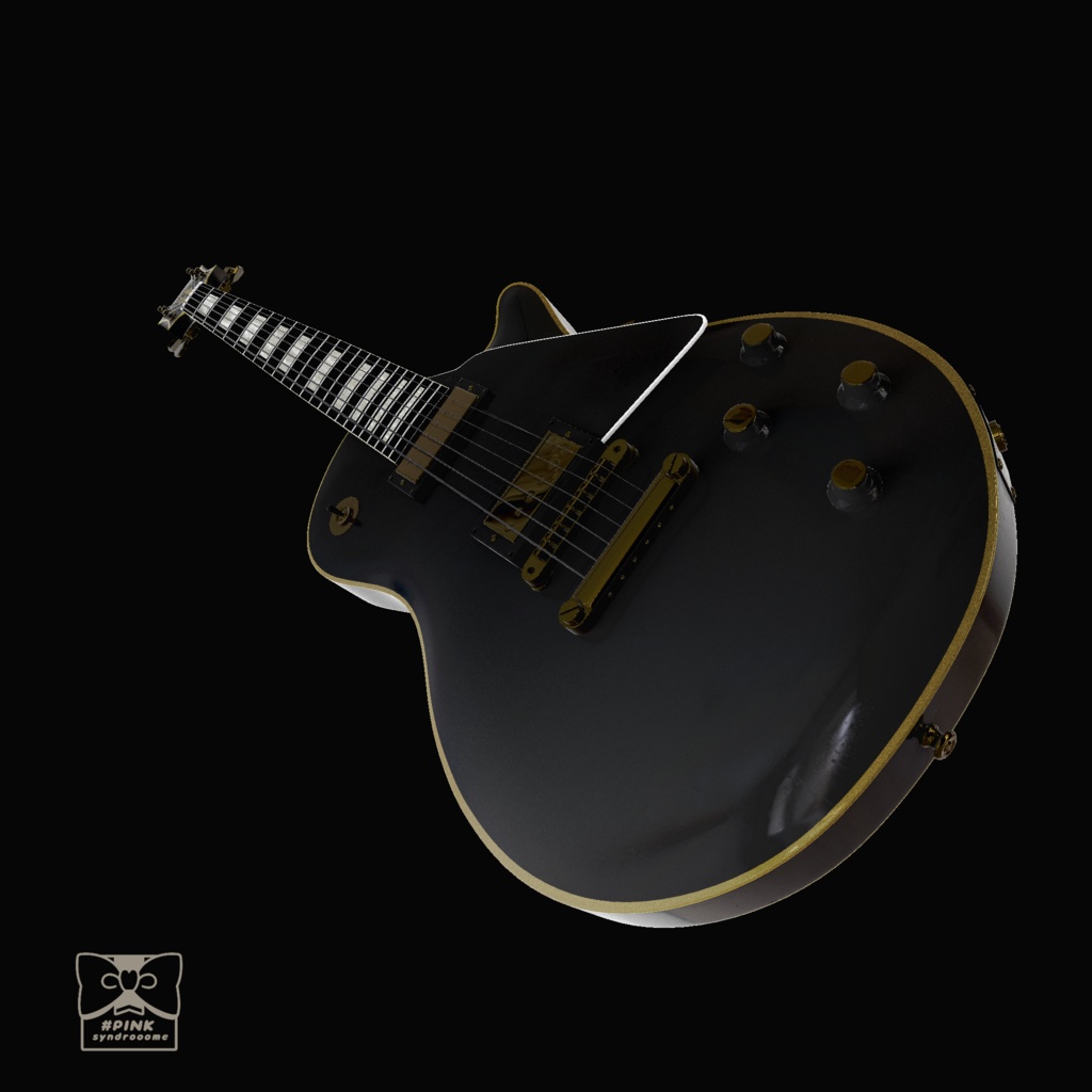 NO-MEN Les Paul Custom エレキギター 3D model FBX