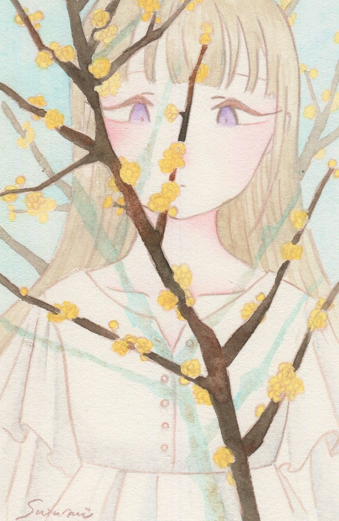 蝋梅【額付き原画】