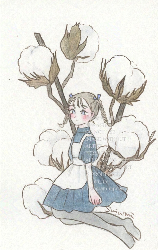 ドローイング　コットンフラワー