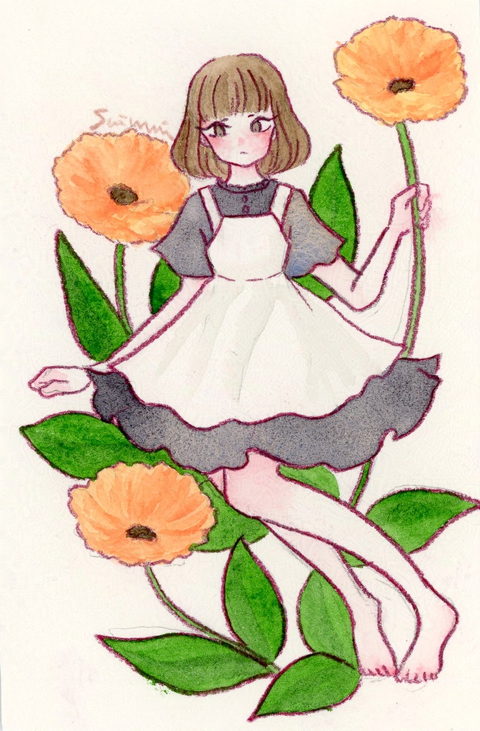 【フレームレス原画】キンセンカ