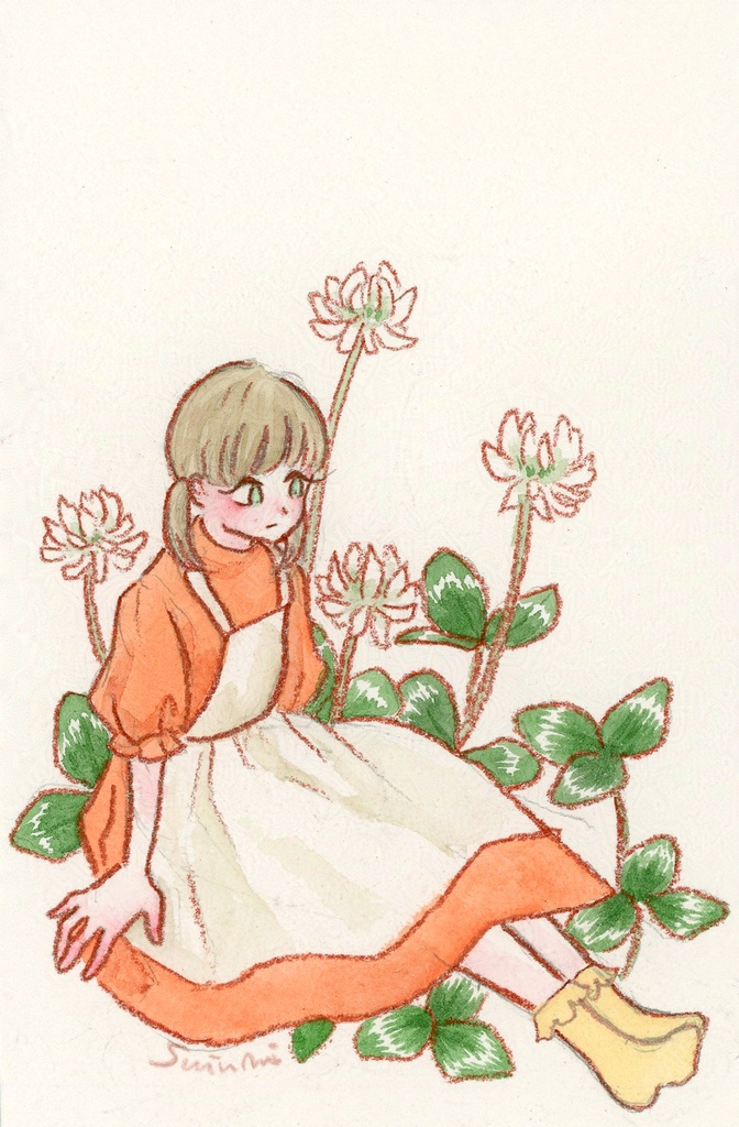 【フレームレス原画】シロツメ草