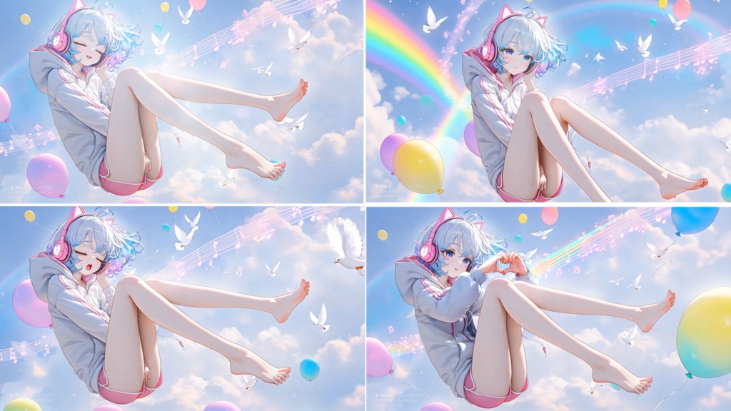 🚀《Mio 🎶 ねむねむスカイ!夢幻の虹と雲 🌈☁️》ライブ壁紙 | YouTube チャンネルオリジナルキャラクター