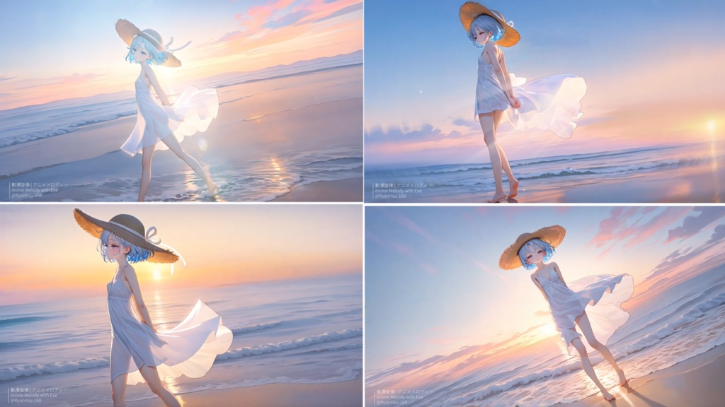 🚀《Mio 🌅 そよ風メモリーズ – 夕陽と君の海辺さんぽ》ライブ壁紙 | YouTube チャンネルオリジナルキャラクター