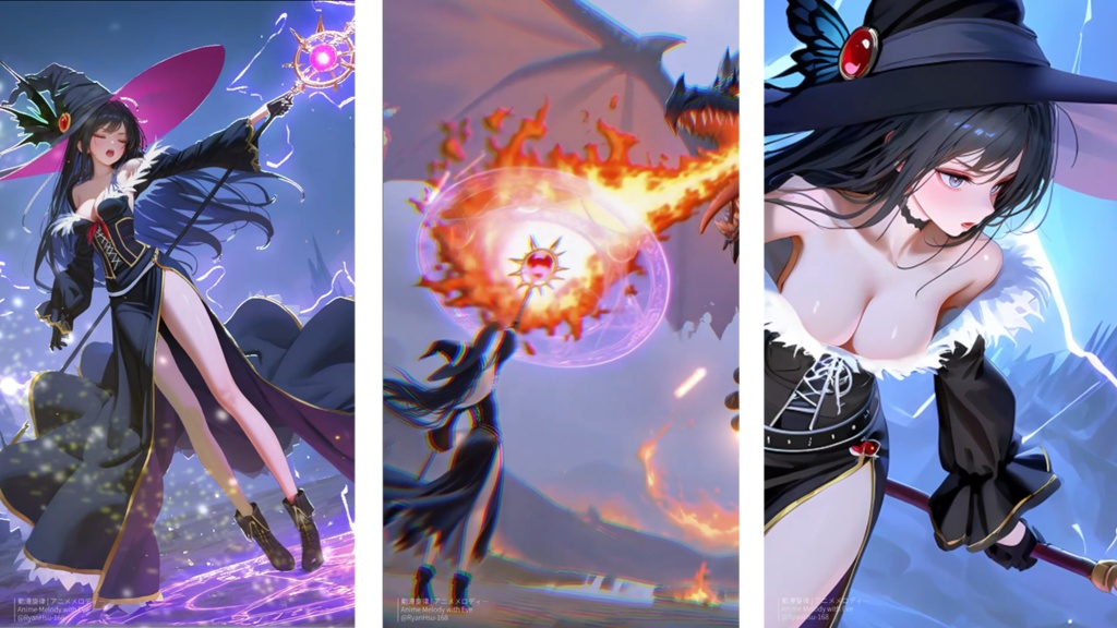 🚀《Rin ⚡ 星を撃て – Witch Storm & Thunder Pledge 🪄》ライブ壁紙 | YouTube チャンネルオリジナルキャラクター