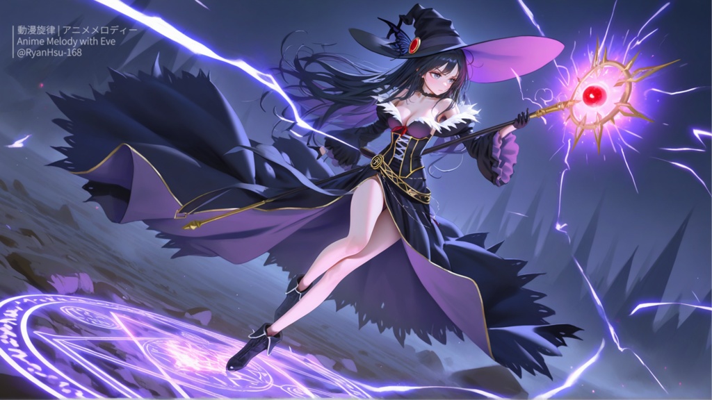 🚀《Rin ⚡ 星を撃て – Witch Storm & Thunder Pledge 🪄》ライブ壁紙 | YouTube チャンネルオリジナルキャラクター