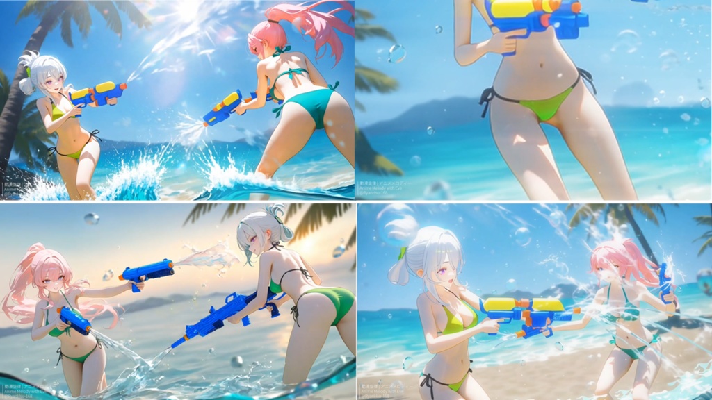 🚀《Eve & Fia 🔫 サマー照準中!– 夏日戰術水槍BGM ☀️ J-pop × 明るいアニメ曲》ライブ壁紙 | YouTube チャンネルオリジナルキャラクター