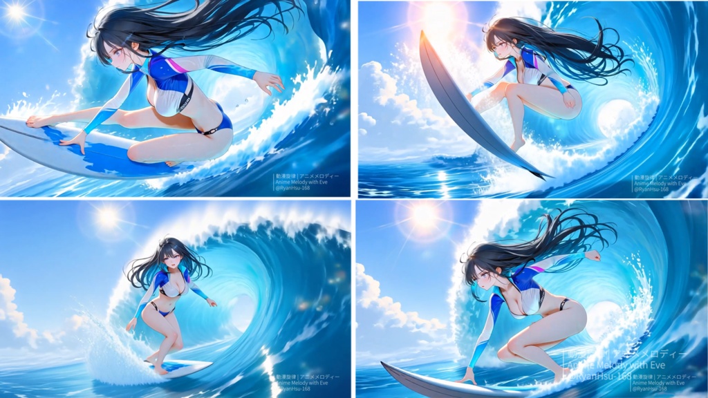 🚀《Rin 🌊 Chasing the Break – 夏の衝浪節奏 × Indie Rock × Future Bounce》ライブ壁紙 | YouTube チャンネルオリジナルキャラクター