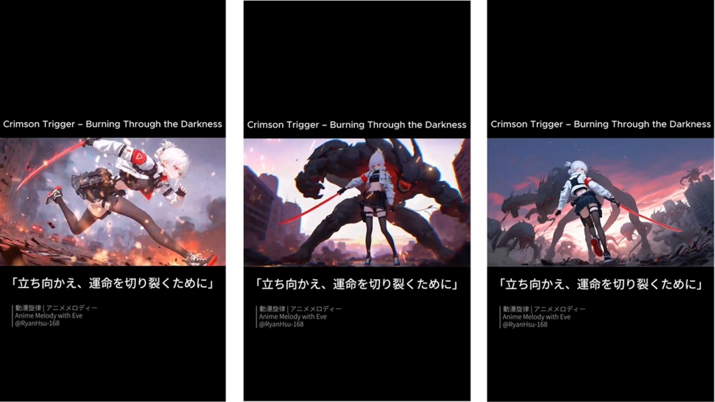 Booth 商品名 🚀《Eve ⚔ Crimson Trigger – Apocalyptic Battle 💥》ライブ壁紙 | YouTube チャンネルオリジナルキャラクター