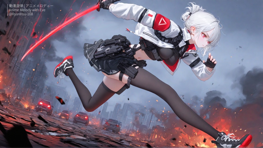 Booth 商品名 🚀《Eve ⚔ Crimson Trigger – Apocalyptic Battle 💥》ライブ壁紙 | YouTube チャンネルオリジナルキャラクター