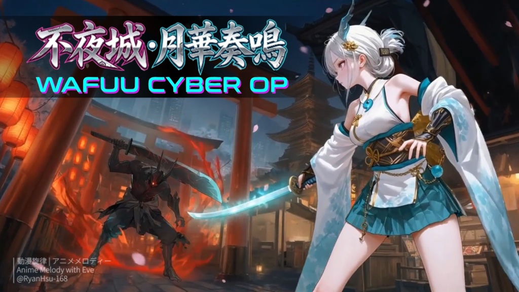 🚀《Eve 🎸 月華の理 – Moonlit Reason & Flash Slash 💥》ライブ壁紙 | YouTube チャンネルオリジナルキャラクター