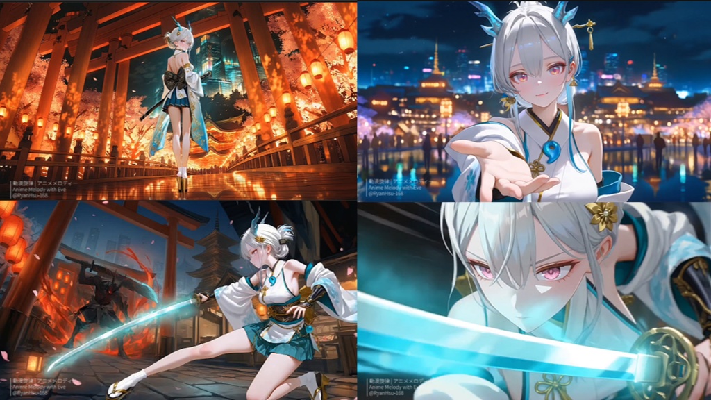 🚀《Eve 🎸 月華の理 – Moonlit Reason & Flash Slash 💥》ライブ壁紙 | YouTube チャンネルオリジナルキャラクター