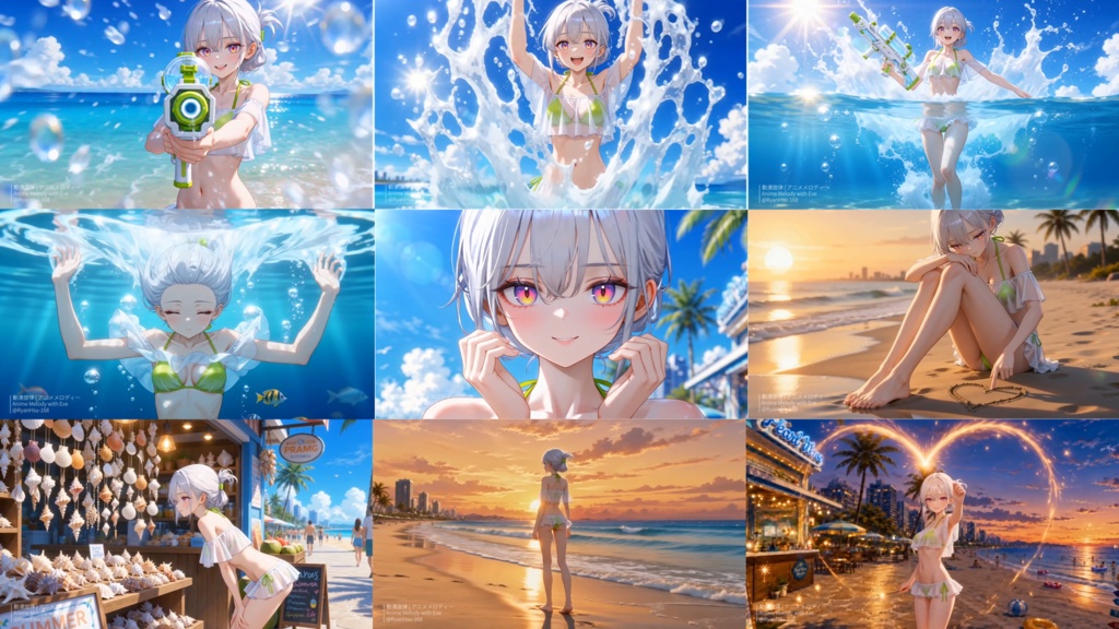 🚀《Eve 🎤 Eve's Beach 夏の鼓動 — 爽快ビーチビート × Jersey Club / J-Pop 🌊》ライブ壁紙 & 原作BGM (WAV) | YouTube チャンネルオリジナルキャラクター