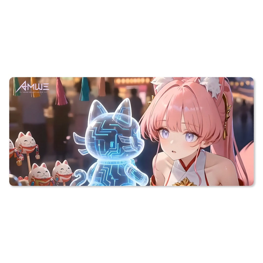 【Fia】天狐の虚数結界 大型デスクマット・プレイマット (900×400mm) / ゲーミングマウスパッド | Anime Melody with Eve