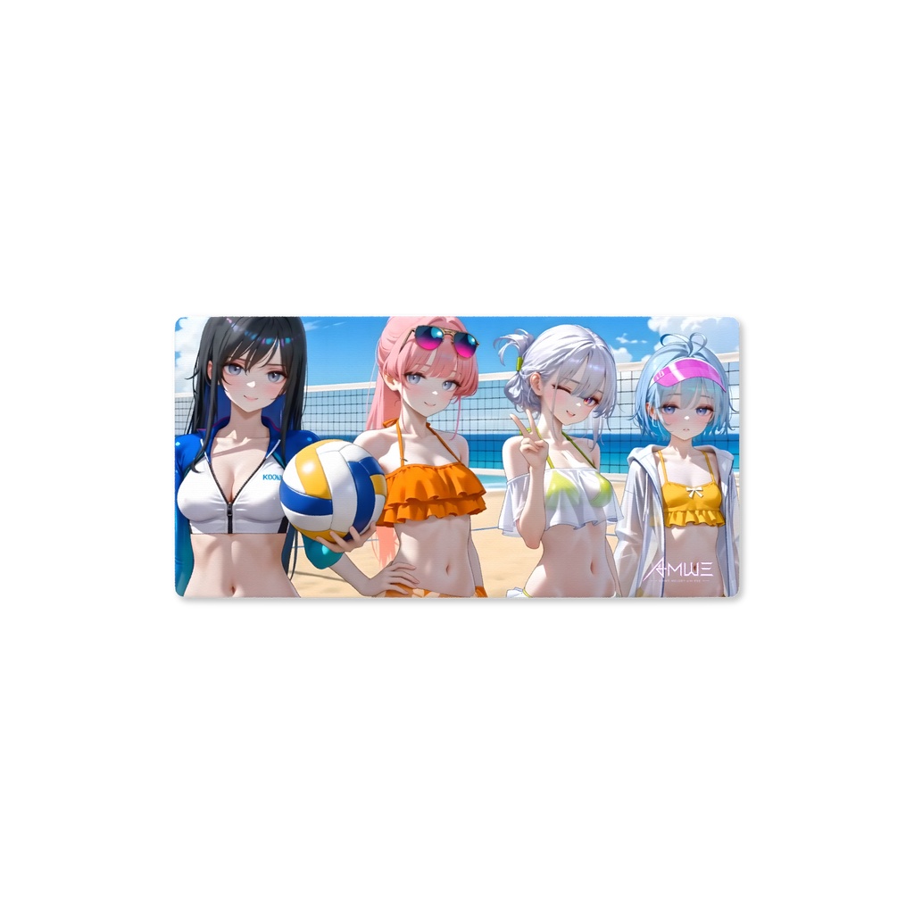 【AMWE】Summer Island 常夏バカンス・ビーチバレー デスクマット・プレイマット (600×300mm) / ゲーミングマウスパッド | Anime Melody with Eve