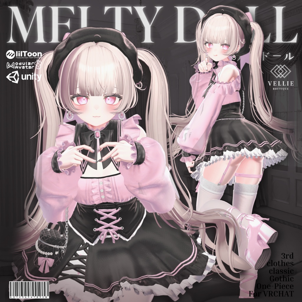 🎀【VRC 衣装】Melty Doll - Gothic