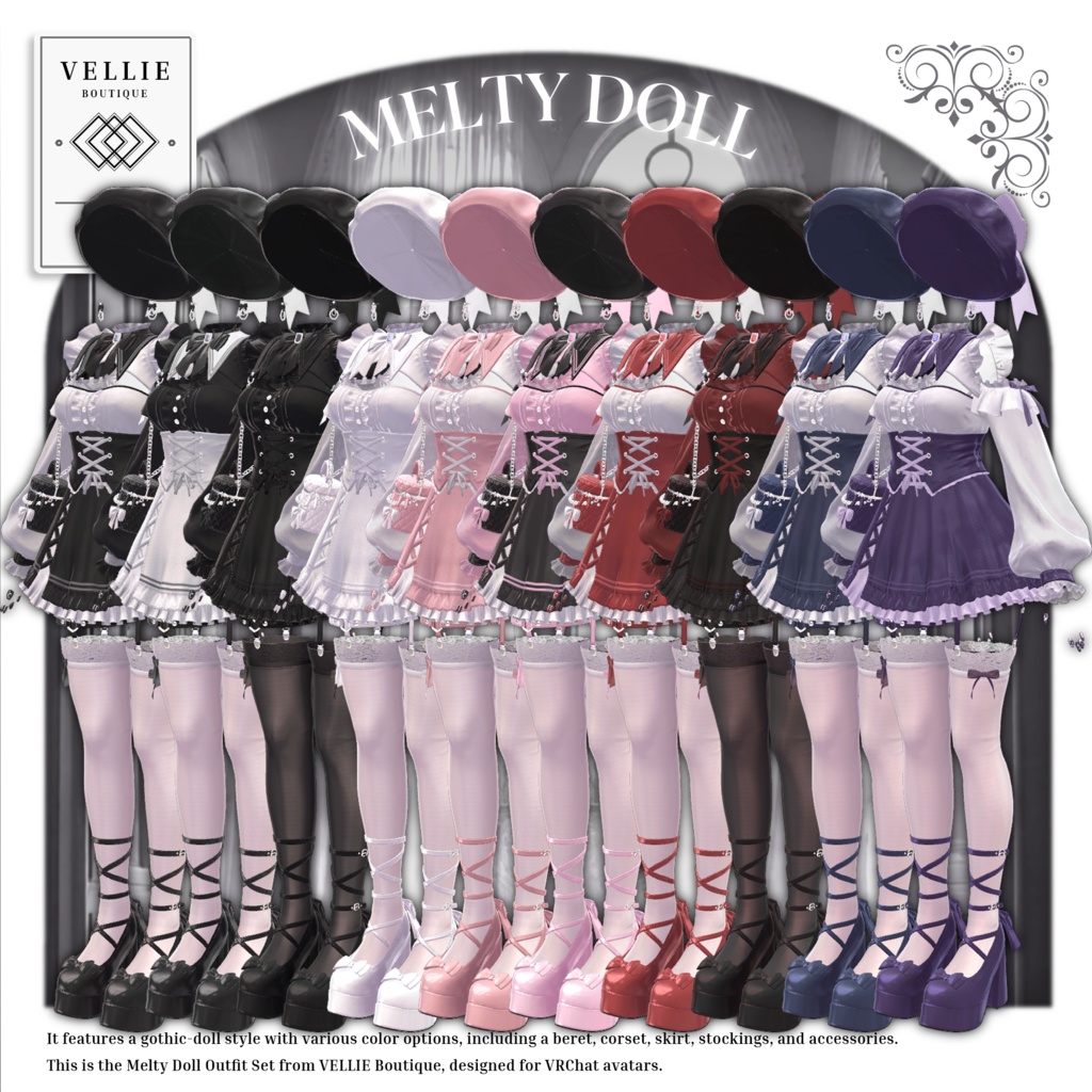🎀【VRC 衣装】Melty Doll - Gothic